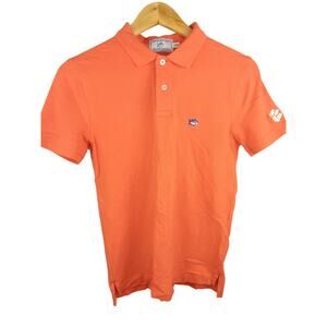 Southern Tide Clemson Skipjack Orange Polo Shirt Large 14 16